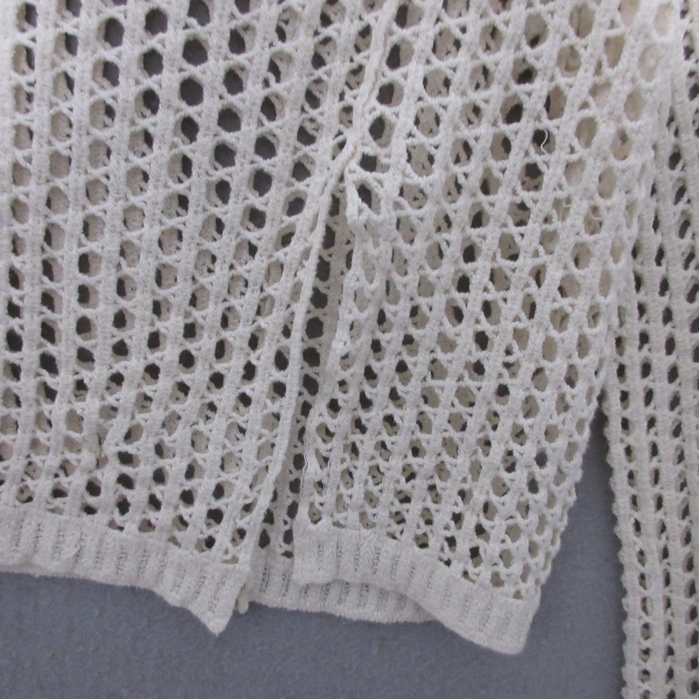 Rebellion Again Sweater XS Open Knit Crochet Cropped Boho Cotton Beachy Festival - Picture 9 of 11